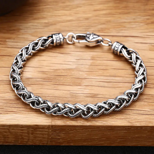 925er Silber Herrenarmband Mystic Coil